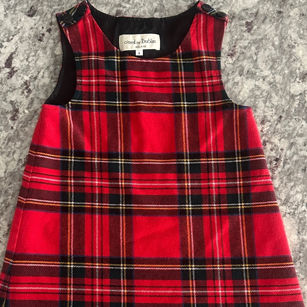 O'Neill Red and Black Plaid Kids Dress